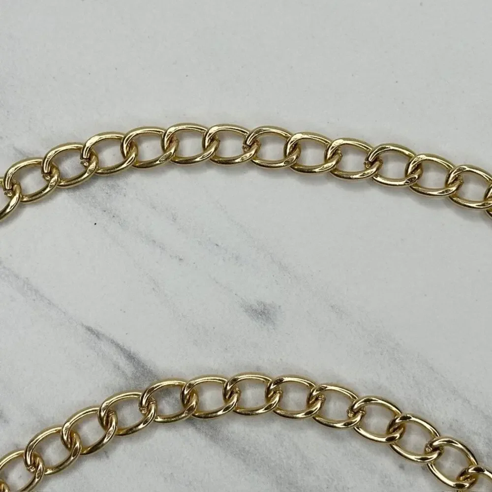 Gold Tone Chain Purse Strap 46" Crossbody Bag Replacement ✨ - Picture 3 of 11